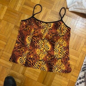 Vintage bathing suit top fire print *accepting offers